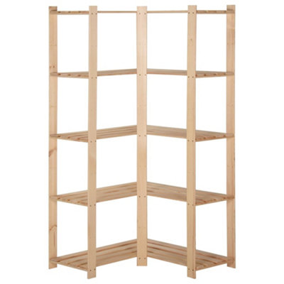 Berkfield 5-Tier Storage Corner Rack 82.5x82.5x170 cm Solid Pinewood