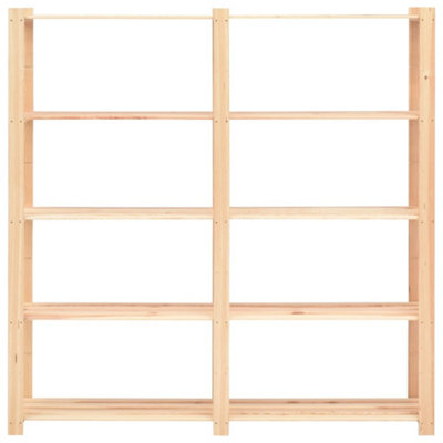 Lot De 2 étagères De Rangement 5 Niveaux 170x38x170 Cm Pin Beige - Charge 500 Kg