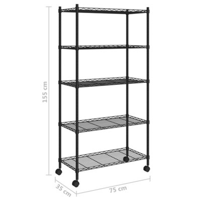 3 store Tier Layer Shelf Unit Storage Adjustable Wire Metal Shelving Rack with Wheels