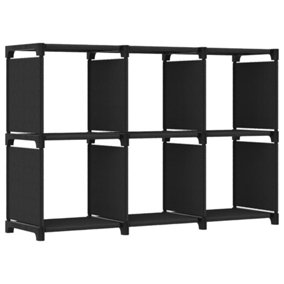 Berkfield 6-Cube Display Shelf Black 103x30x72.5 cm Fabric