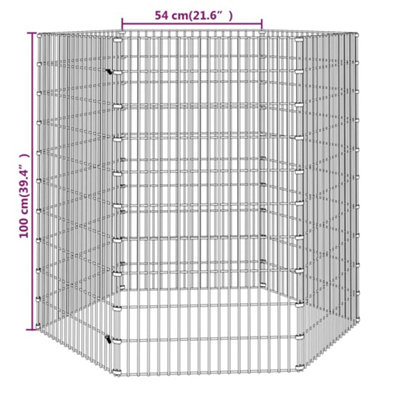 Berkfield 6-Panel Rabbit Cage 54x100 cm Galvanised Iron