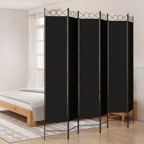 Berkfield 6-Panel Room Divider Black 240x220 cm Fabric