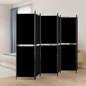 Berkfield 6-Panel Room Divider Black 300x180 cm Fabric