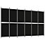 Berkfield 6-Panel Room Divider Black 300x180 cm Fabric