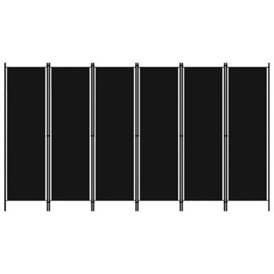 Berkfield 6-Panel Room Divider Black 300x180 cm
