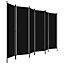 Berkfield 6-Panel Room Divider Black 300x180 cm