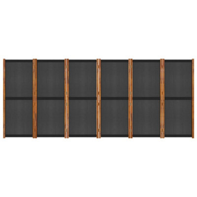 Berkfield 6-Panel Room Divider Black 420x180 cm