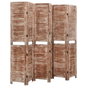 Berkfield 6-Panel Room Divider Brown 210x165 cm Solid Wood Paulownia