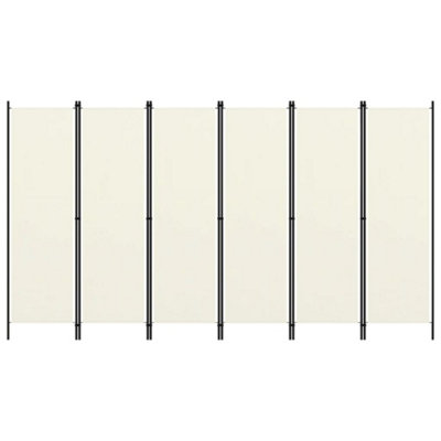 Berkfield 6-Panel Room Divider Cream White 300x180 cm