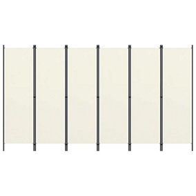 Berkfield 6-Panel Room Divider Cream White 300x180 cm