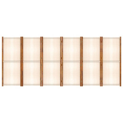 Berkfield 6-Panel Room Divider Cream White 420x180 cm