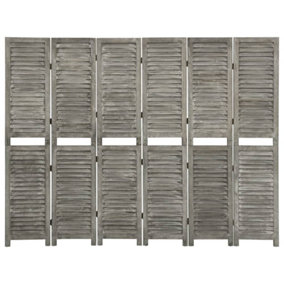 Berkfield 6-Panel Room Divider Grey 214x166 cm Solid Wood