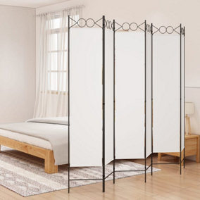 Berkfield 6-Panel Room Divider White 240x200 cm Fabric