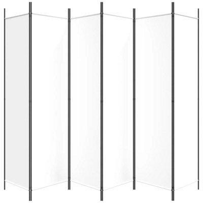 Berkfield 6-Panel Room Divider White 300x200 cm Fabric