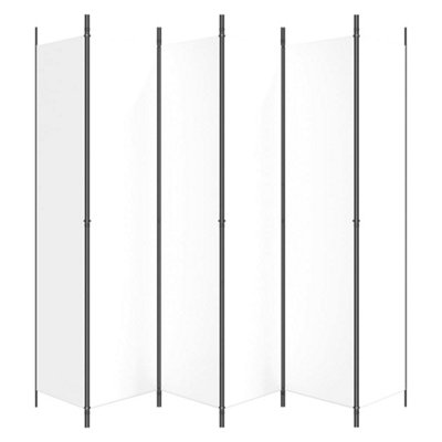 Berkfield 6-Panel Room Divider White 300x220 cm Fabric