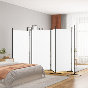 Berkfield 6-Panel Room Divider White 520x180 cm Fabric