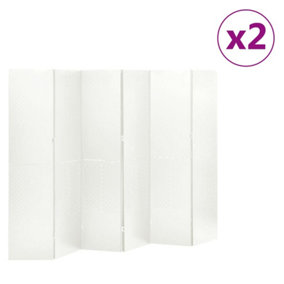 Berkfield 6-Panel Room Dividers 2 pcs White 240x180 cm Steel