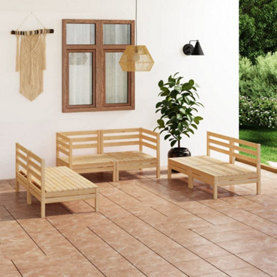 Berkfield 6 Piece Garden Lounge Set Solid Pinewood DIY at B Q
