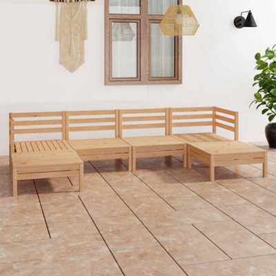 Berkfield 6 Piece Garden Lounge Set Solid Pinewood