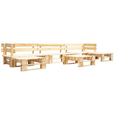 Berkfield 6 Piece Garden Pallet Lounge Set Natural Wood