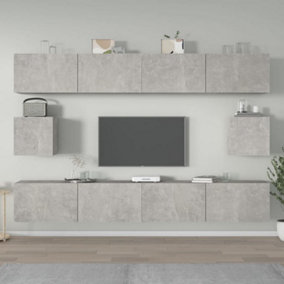 Berkfield 6 Piece TV Cabinet Set Concrete Grey Engineered Wood