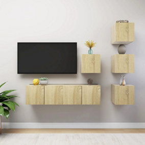 Berkfield 6 Piece TV Cabinet Set Sonoma Oak Engineered Wood