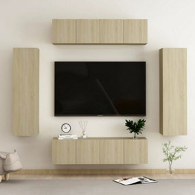 Berkfield 6 Piece TV Cabinet Set Sonoma Oak Engineered Wood