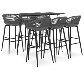 Berkfield 7 Piece Bar Set Black and Grey