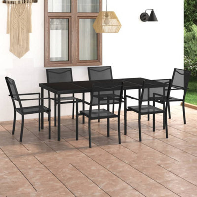 Berkfield 7 Piece Outdoor Dining Set Steel