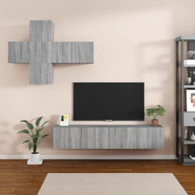 Berkfield 7 Piece TV Cabinet Set Grey Sonoma Engineered Wood