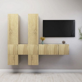 Berkfield 7 Piece TV Cabinet Set Sonoma Oak Engineered Wood