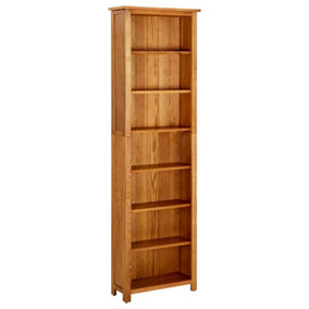 Berkfield 7-Tier Bookcase 60x22x200 cm Solid Oak Wood