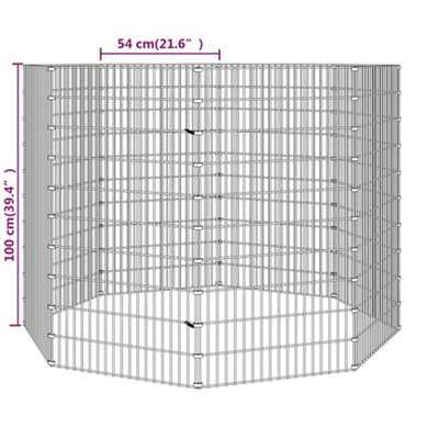 Berkfield 8-Panel Rabbit Cage 54x100 cm Galvanised Iron