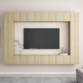 Berkfield 8 Piece TV Cabinet Set Sonoma Oak Engineered Wood