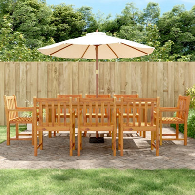 Berkfield 9 Piece Garden Dining Set Solid Wood Acacia