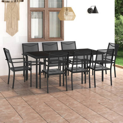 Berkfield 9 Piece Outdoor Dining Set Steel | DIY at B&Q