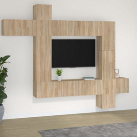 Berkfield 9 Piece TV Cabinet Set Sonoma Oak Engineered Wood