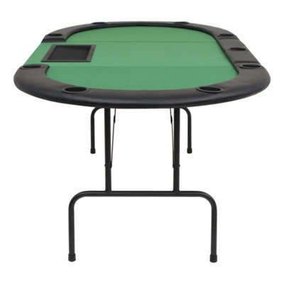 FOLDING 8 PLAYER WOODEN POKER TABLE W/LEGS
