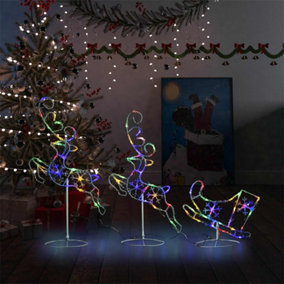 Berkfield Acrylic Christmas Flying Reindeer&Sleigh 260x21x87cm Colourful