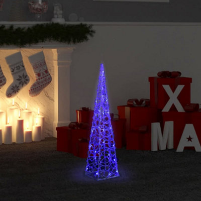 Berkfield Acrylic Decorative LED Light Cone Blue 60 cm