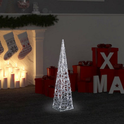 Berkfield Acrylic Decorative LED Light Cone Cold White 60 cm
