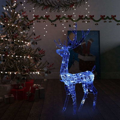 Berkfield Acrylic Reindeer Christmas Decoration 140 LEDs 120cm Blue Price Comparisons | Compare The Build