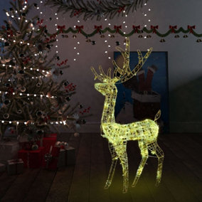 Berkfield Acrylic Reindeer Christmas Decoration 140 LEDs 120cm Warm White