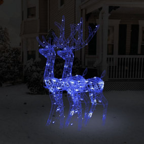 Berkfield Acrylic Reindeer Christmas Decorations 2 pcs 120 cm Blue
