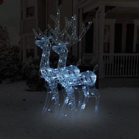 Berkfield Acrylic Reindeer Christmas Decorations 2 pcs 120 cm Cold White