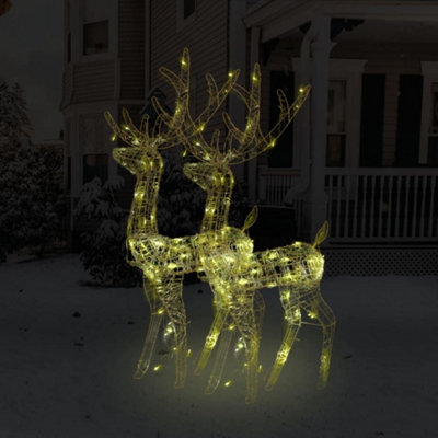 Berkfield Acrylic Reindeer Christmas Decorations 2 pcs 120 cm Warm White Price Comparisons | Compare The Build
