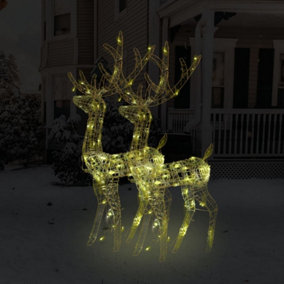 Berkfield Acrylic Reindeer Christmas Decorations 2 pcs 120 cm Warm White