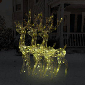 Berkfield Acrylic Reindeer Christmas Decorations 3 pcs 120 cm Warm White