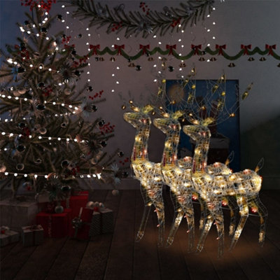 Berkfield Acrylic Reindeer Christmas Decorations 3 pcs 120cm Multicolour Price Comparisons | Compare The Build
