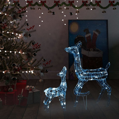 Berkfield Acrylic Reindeer Family Christmas Decoration 160 LED Cold White Price Comparisons | Compare The Build